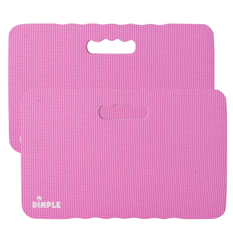 (Pack of 2) Dimple Multi-Purpose Mats with High-Density 1.5 inch Thick Foam Comfort Kneeling Pad for Gardening knee support - 11x17.75x3xPink