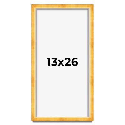 13x26 Shadow Box Frame Gold | 1.625 Inches Deep Real Wood Traditional