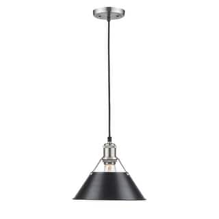 Yep by Golden Lighting Orwell 1-light 10in Pendant in Pewter and Matte Black shade