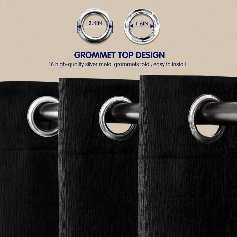 Subrtex Blackout Curtain Solid Thermal Window Drapes Panel Pair