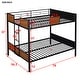 preview thumbnail 11 of 14, Full Over Full Bunk Bed with Steel Rail & Ladder - Rustic & Stylish
