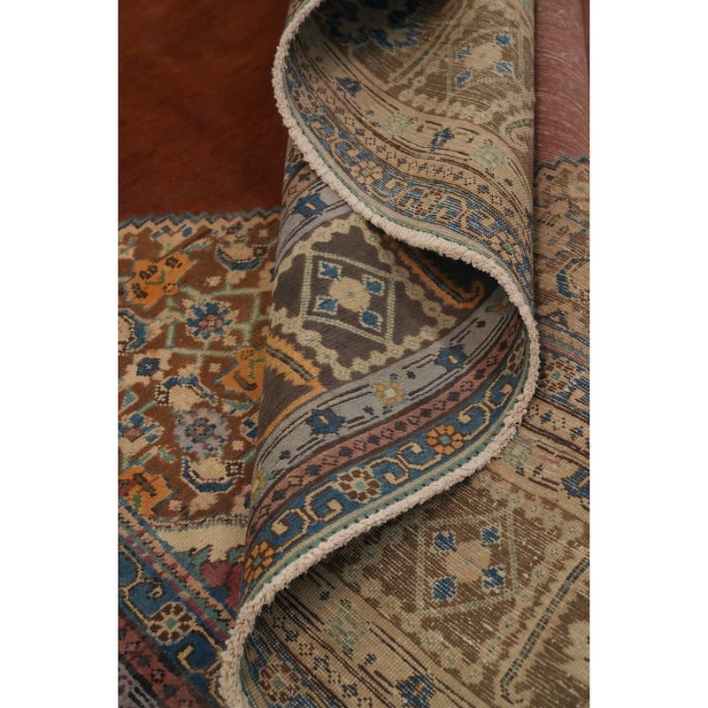 Hand Knotted Oriental 100% Wool Carpet Traditional Medallion Oranges & Rust Tabriz Area Rug - 11' 8'' X 9' 5''