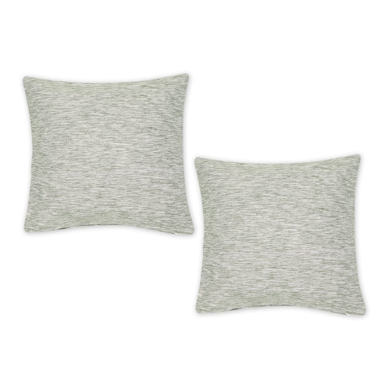 Navy And Off-White Tonal Recycled Cotton Pillow Cover 18x18 (Set of 2) - 18" x 18" - Sage