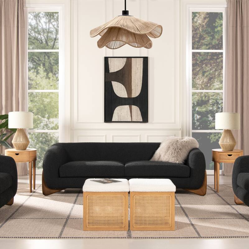 Alpine 90.5" Sherpa Upholstered Sofa
