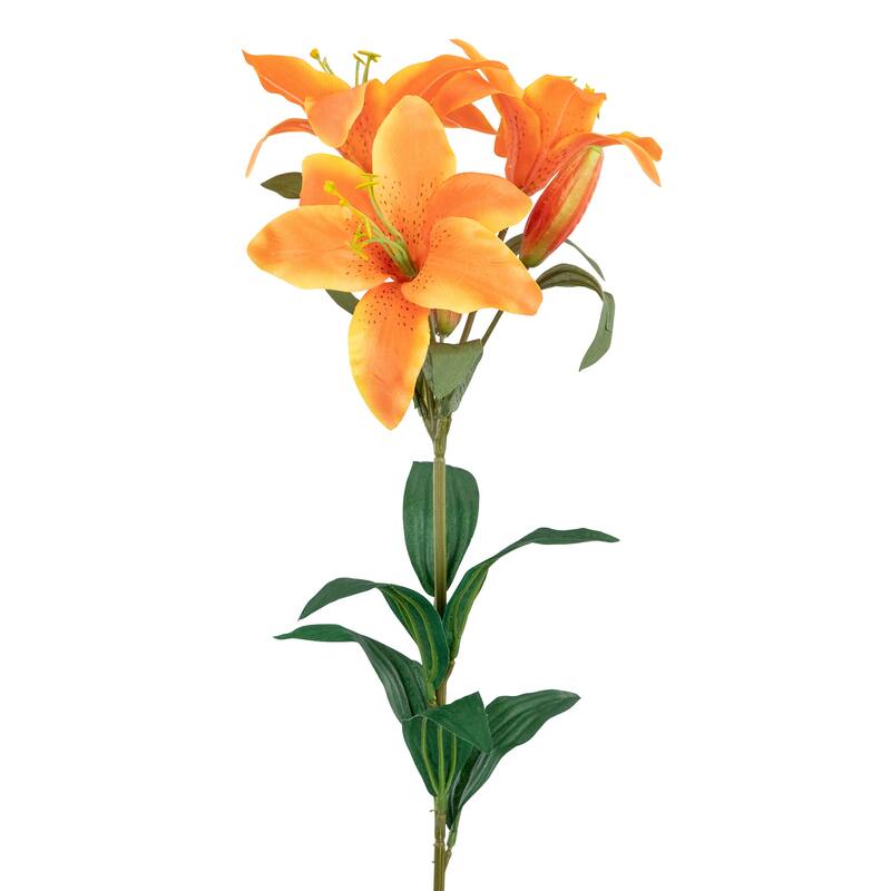 30" Orange Day Lily Artificial Silk Floral Spray