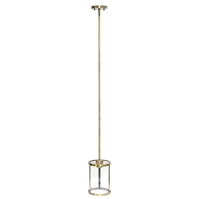 Craftsman 9.25" 1-Light Pendant - Antique Brass Metal & Glass - Kitchen Island Foyer Lighting - 9.5