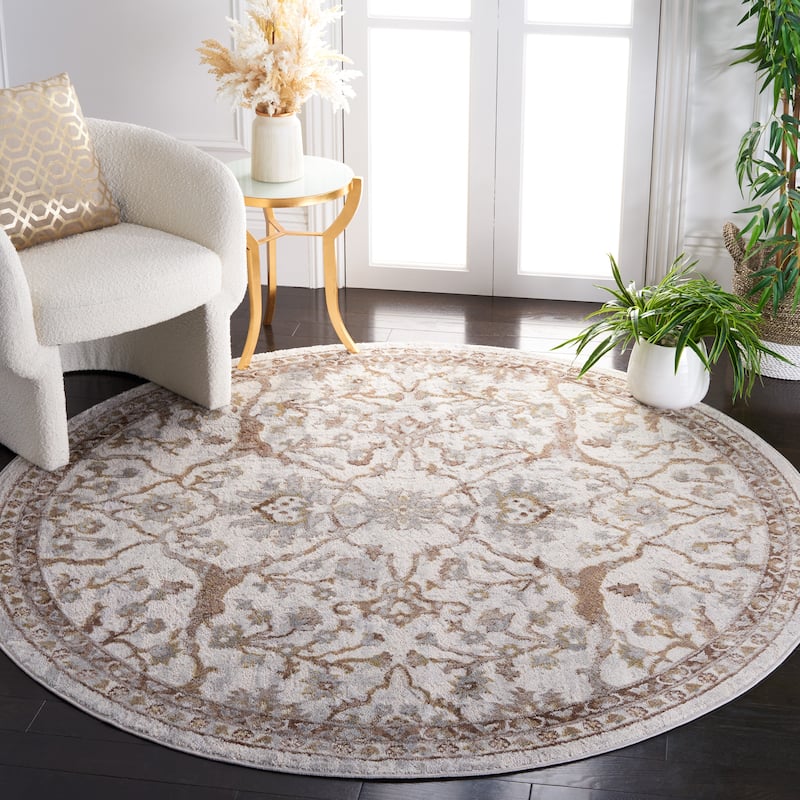 SAFAVIEH Palma Meinharda Oriental Rug - 6'7" Round - Beige/Brown - Round