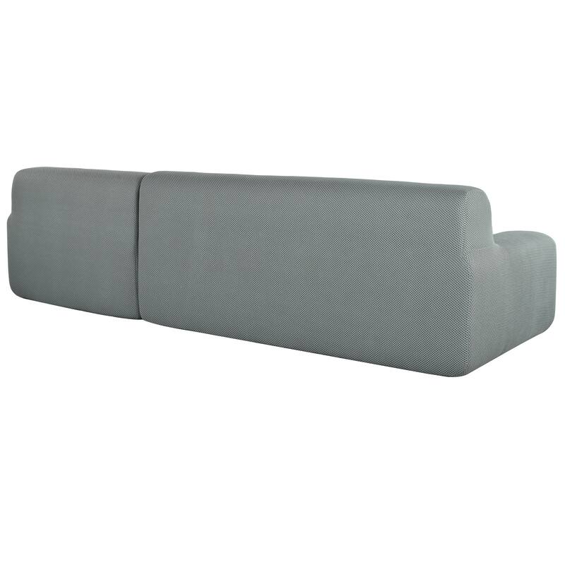 107" Polyester Mesh L-Shape Modular Sectional Sofa with Deep Seating and Pocket Spring Cushions