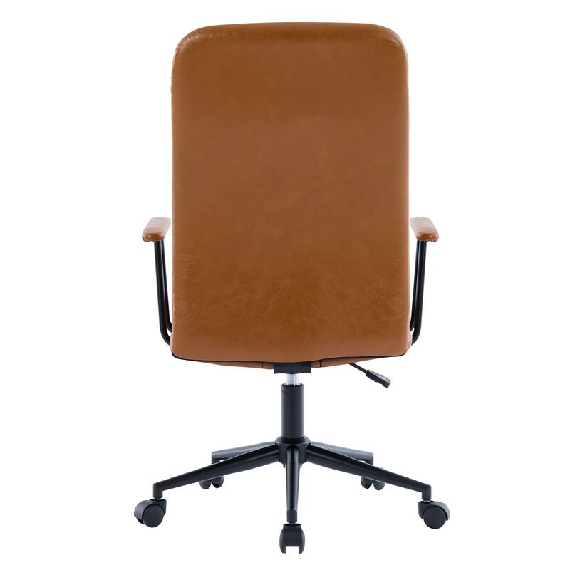 Anmytek Antique Brown PU Leather High Back Office Chair Adjustable Swivel Task Chair with Armrests