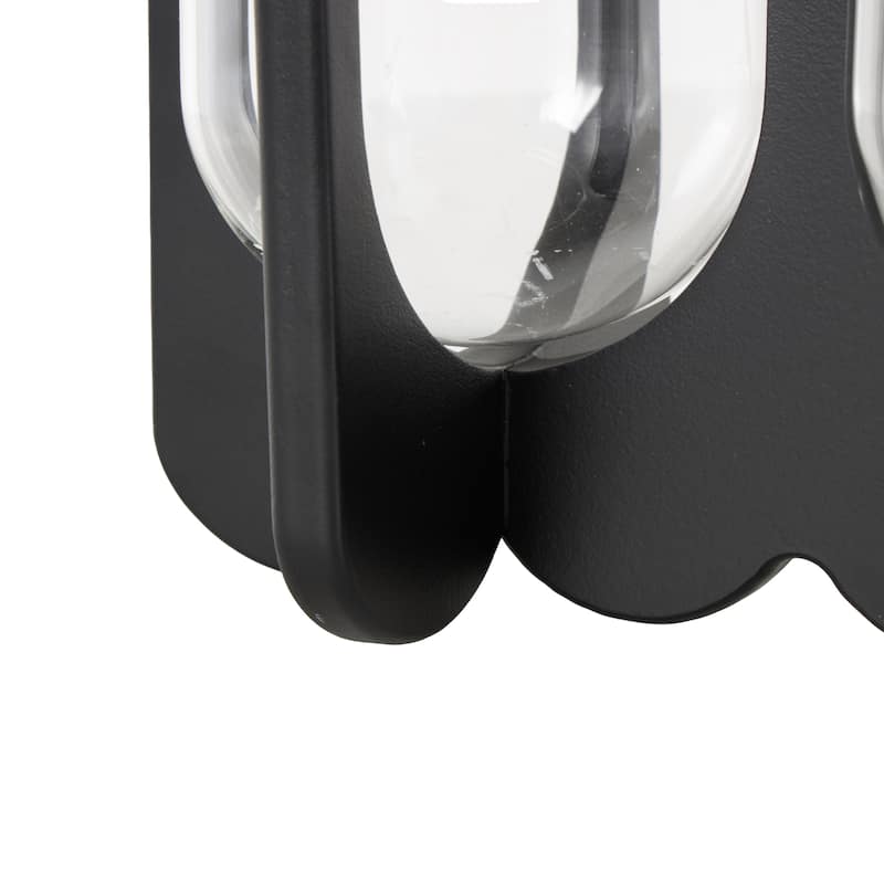 Wooden Hurricane 5 or 3 Slot Candle Holder - Black - Roche River Decor