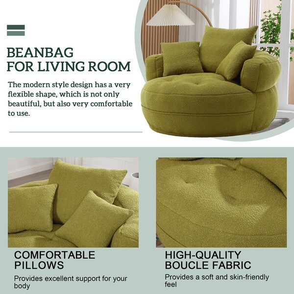 Circular wide living room fabric sofa balcony swivel sofa chair On Sale Bed Bath Beyond 39780302