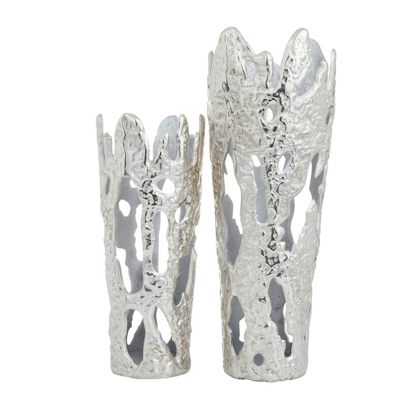 Aluminum Contemporary Vases 20 x 7 x 6 (Set of 2)
