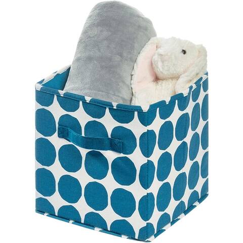 iDesign Dot Fabric Storage Cube Bin with Handles, 10.5x10.5x11 Inches - 10.5x10.5x11 Inches
