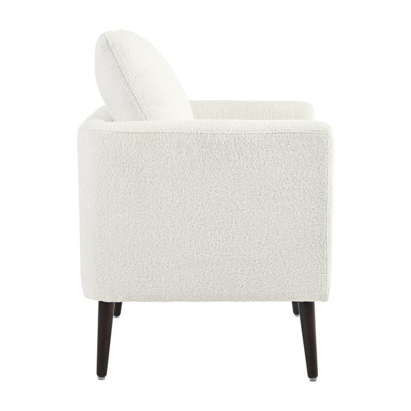 Modern Fabric Accent Chair with Wood Legs