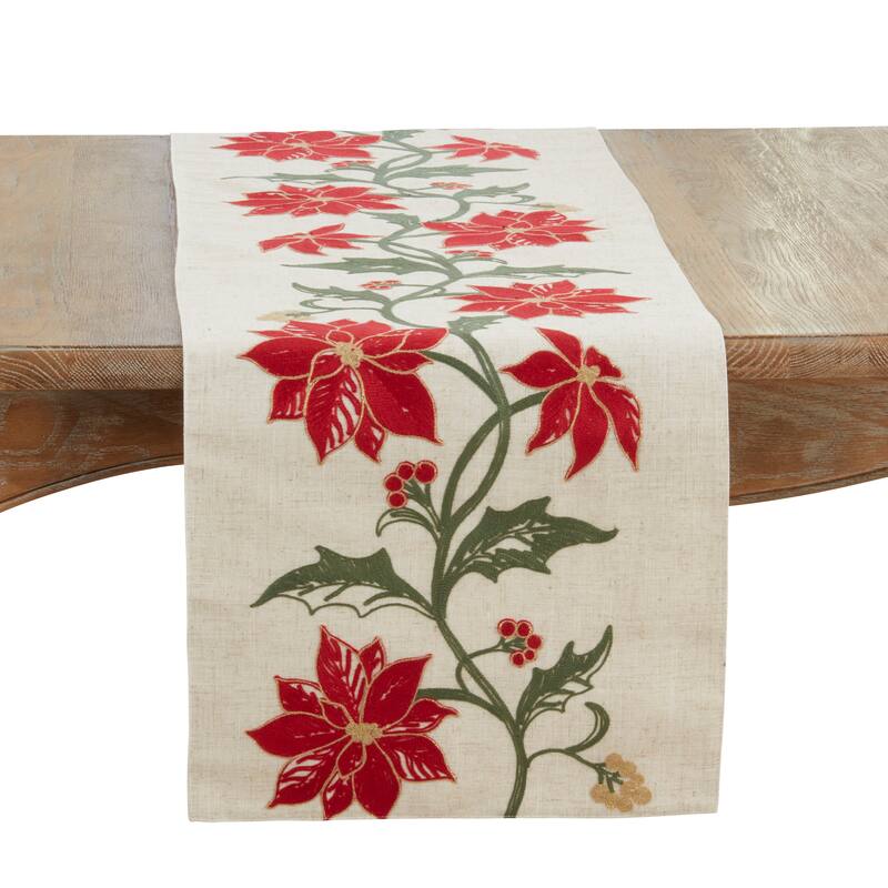 Poinsettia Table Runner - 16"x70"
