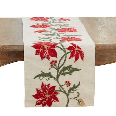 Poinsettia Table Runner - 16"x70"