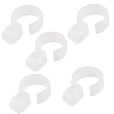 White Plastic Clothesline Washing Clothes Clip Rack Hangers 5 Pcs