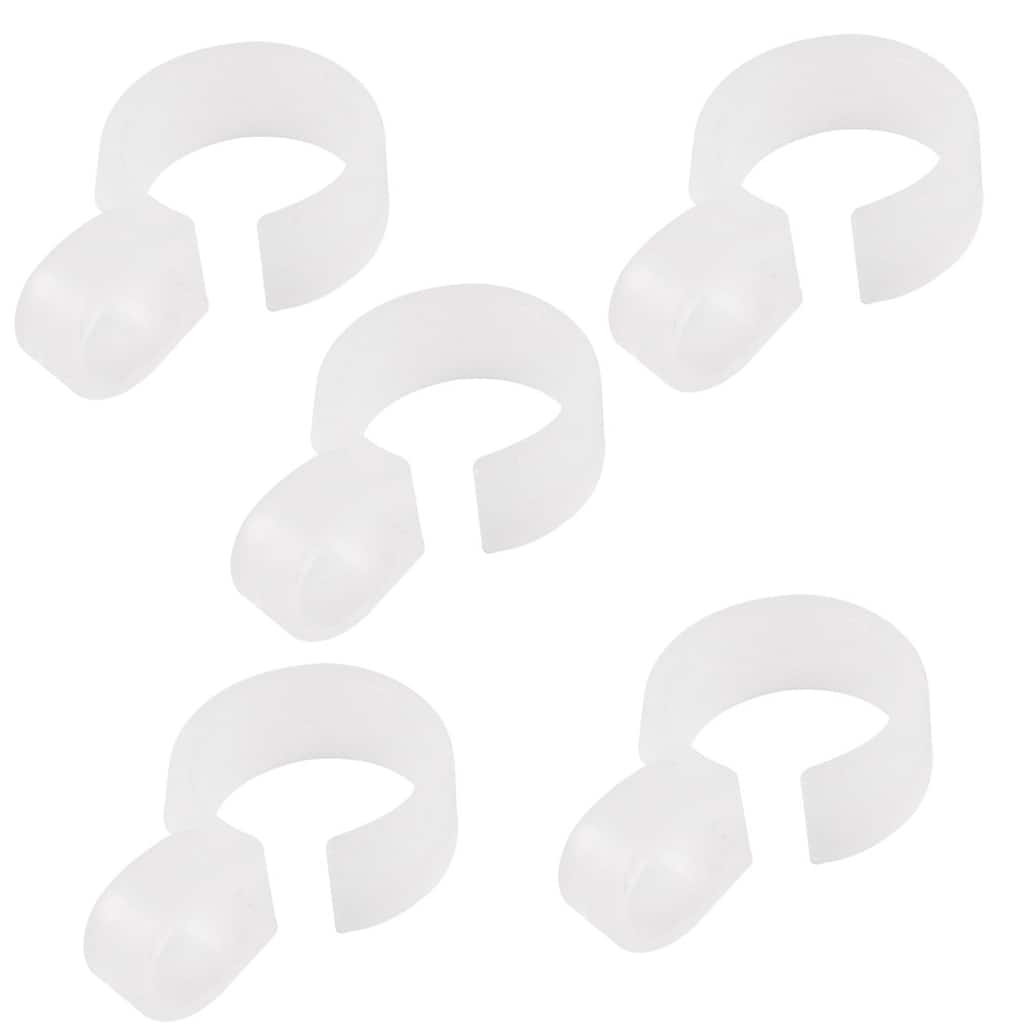 White Plastic Clothesline Washing Clothes Clip Rack Hangers 5 Pcs