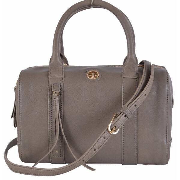 Tory Burch Brody Small Porcini Grey Leather Satchel Purse Handbag On Sale Overstock 21545208