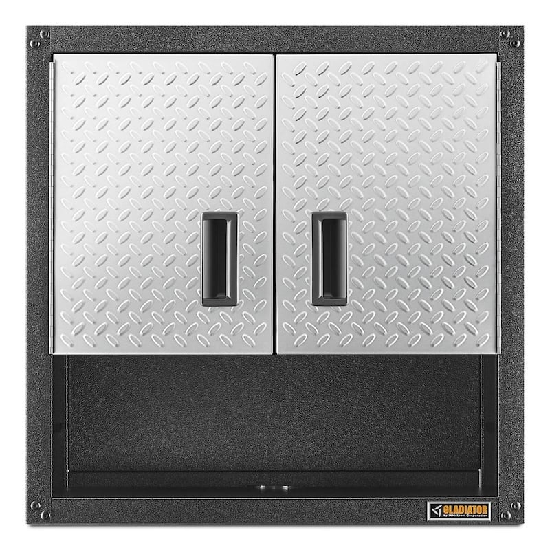Gladiator GarageWorks, Ready-to-Assemble 3/4 Wall GearBox - Hammered-Granite/Silver Tread