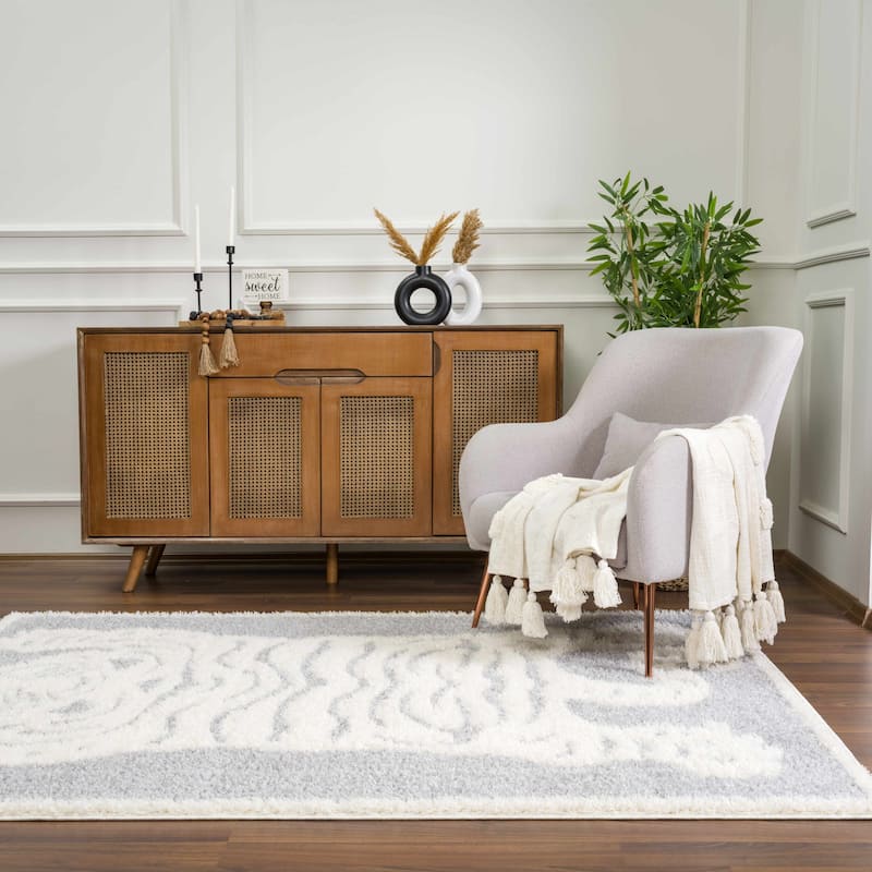 Tilos Tiger Pattern Shag Area Rug