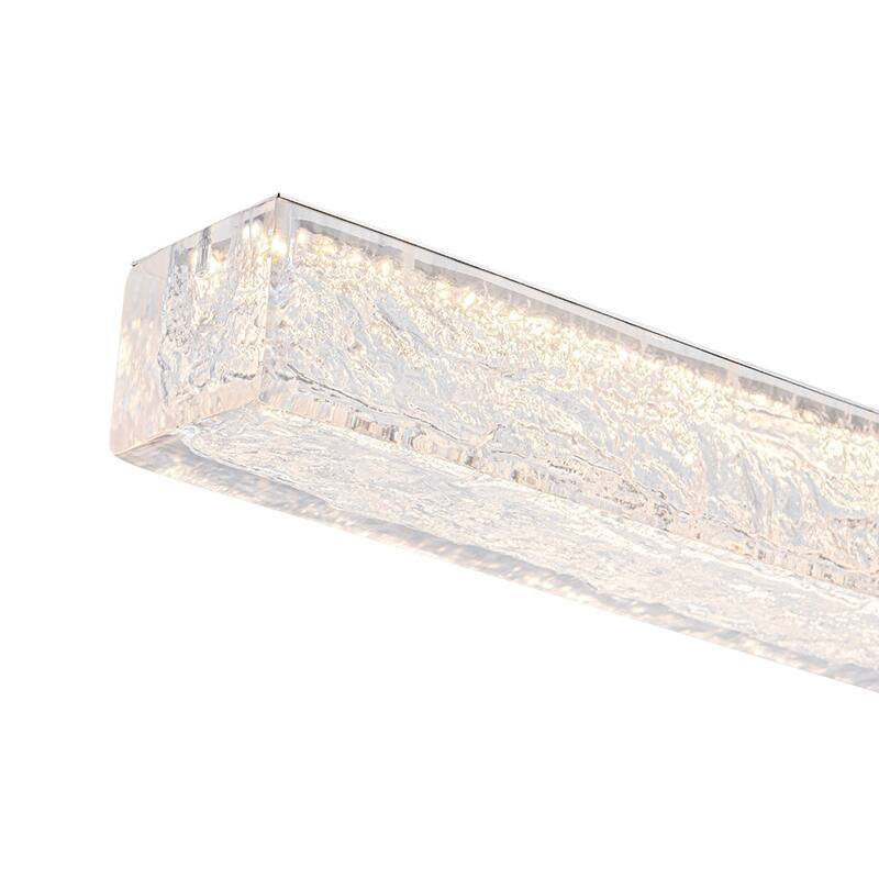 Contemporary Dimmable LED Crystal Style Resin Linear Island Pendant