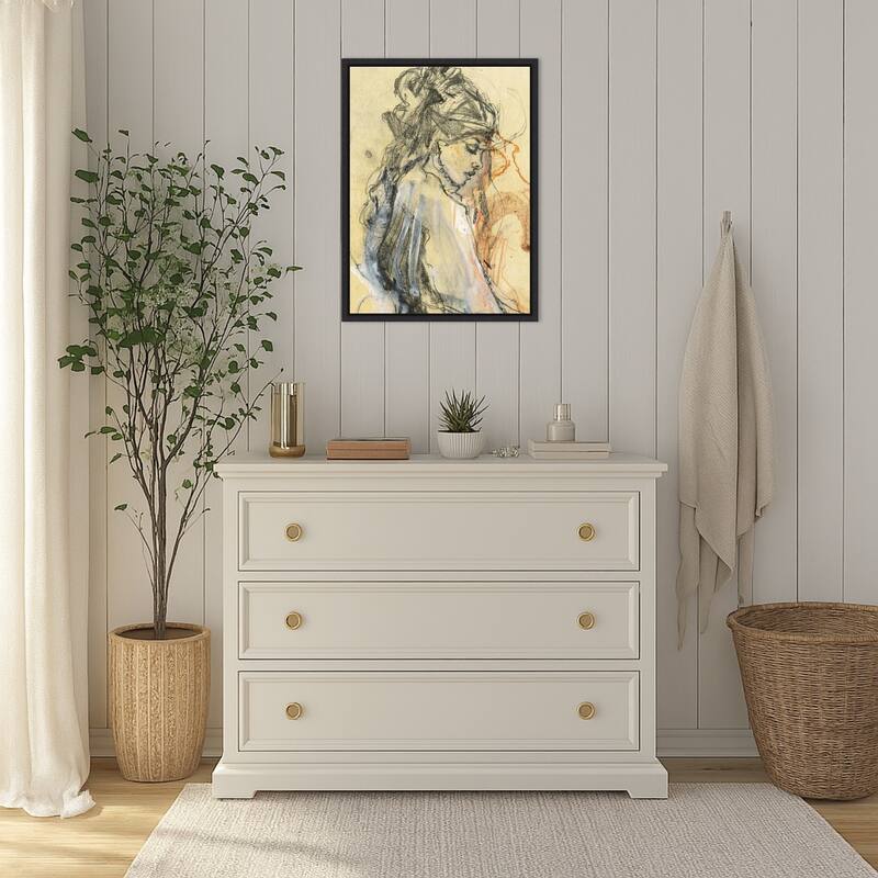 Emphasizing Fluid Lines And Textures by Ute Rathmann (18 x 24 in.), Framed Canvas Wall Art Print