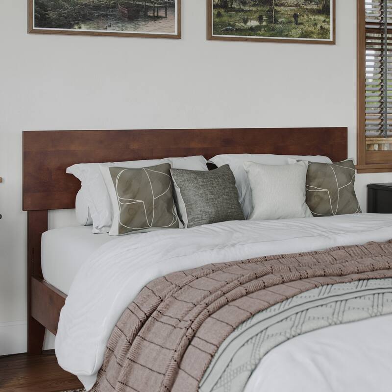 AFI Orlando Headboard with Attachable Charger - Walnut - Full