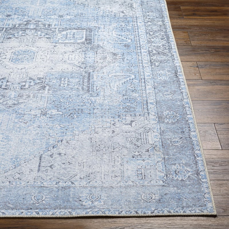 Livabliss Amelie Vintage Medallion Machine Washable Area Rug