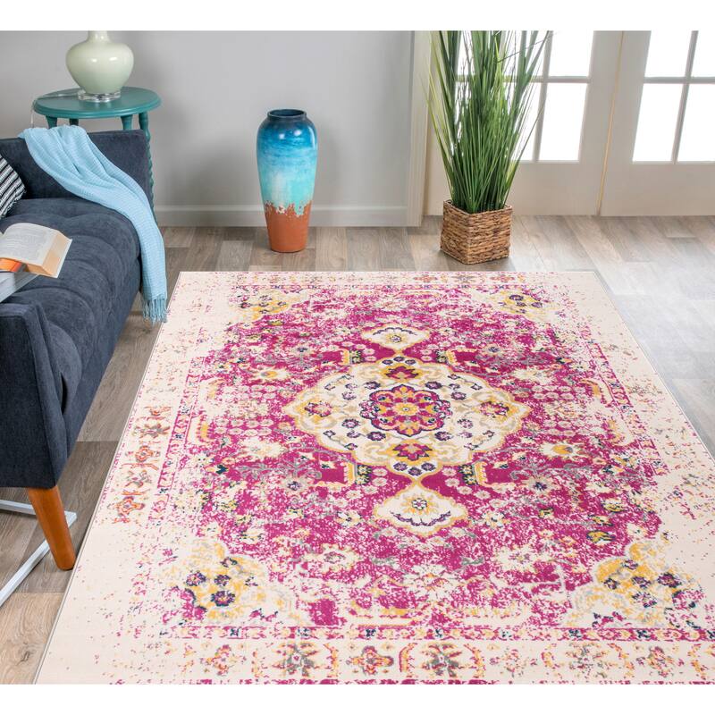 The Curated Nomad Sunset Bohemian Vintage Medallion Rug