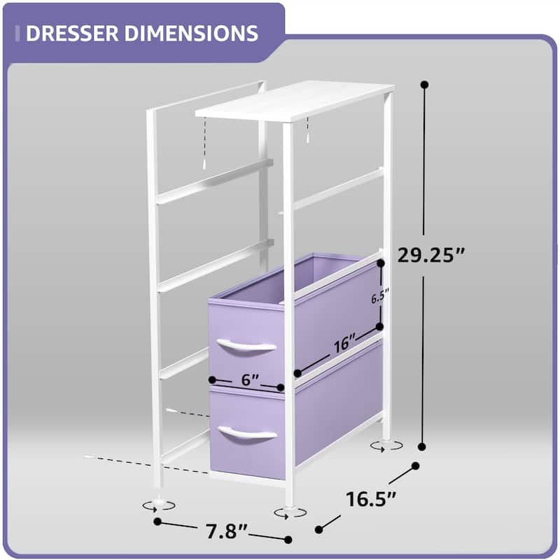 Narrow Dresser Tower with 4 Drawers - Vertical Storage for Bedroom