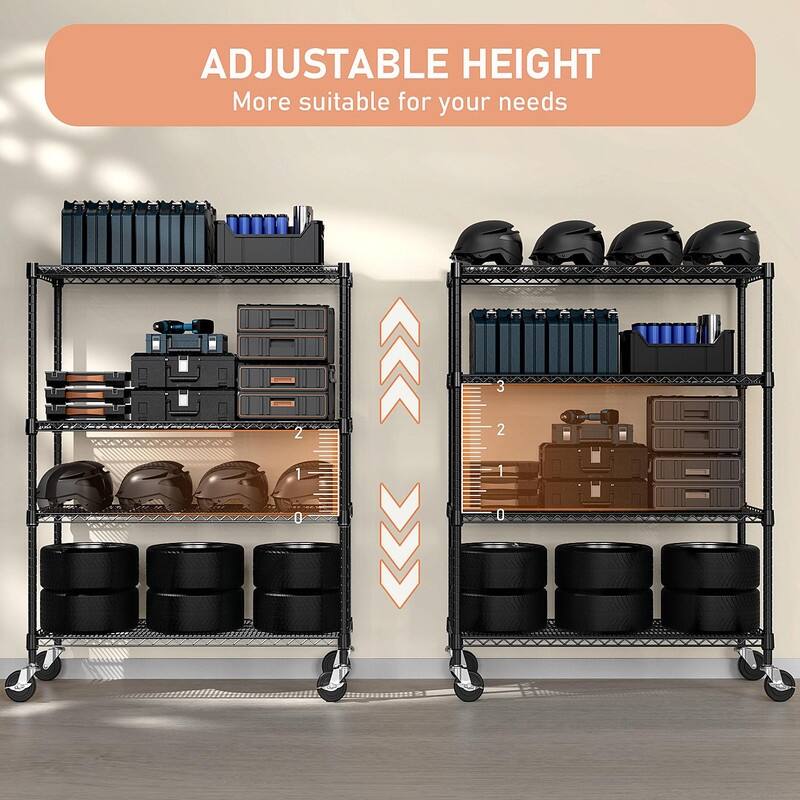 Industrial Metal Shelving, 4-Tier Storage Rack for Garage, Pantry, Warehouse and Basement