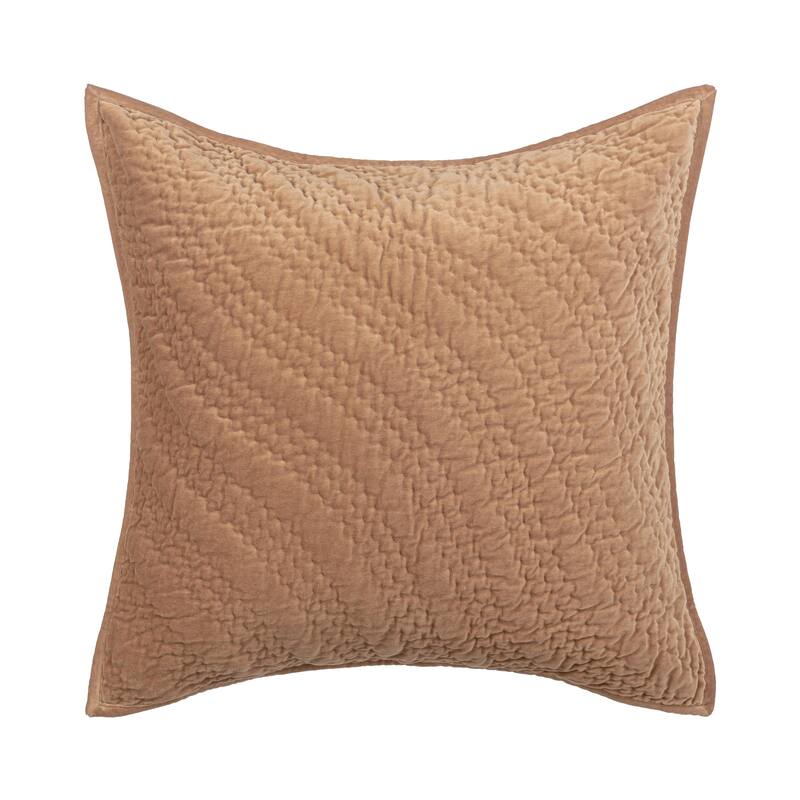 Villa by Classic Home Elms Velvet Cotton Blend Sham - Brown - Euro Square