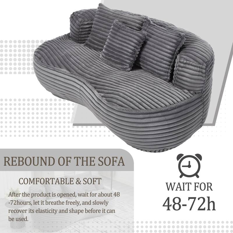 Roomfitters High Back Bean Bag Chair, Soft Lazy Sofa Lounger for Adults and Teens, Indoor and Outdoor Floor Couch