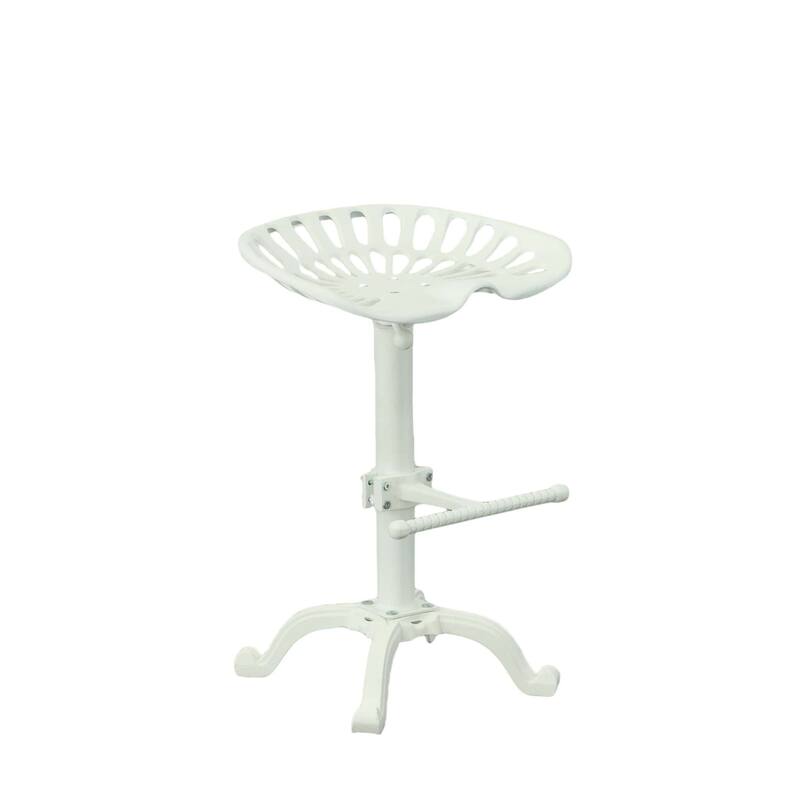 Adjustable Tractor Seat Barstool - 22.5" - White