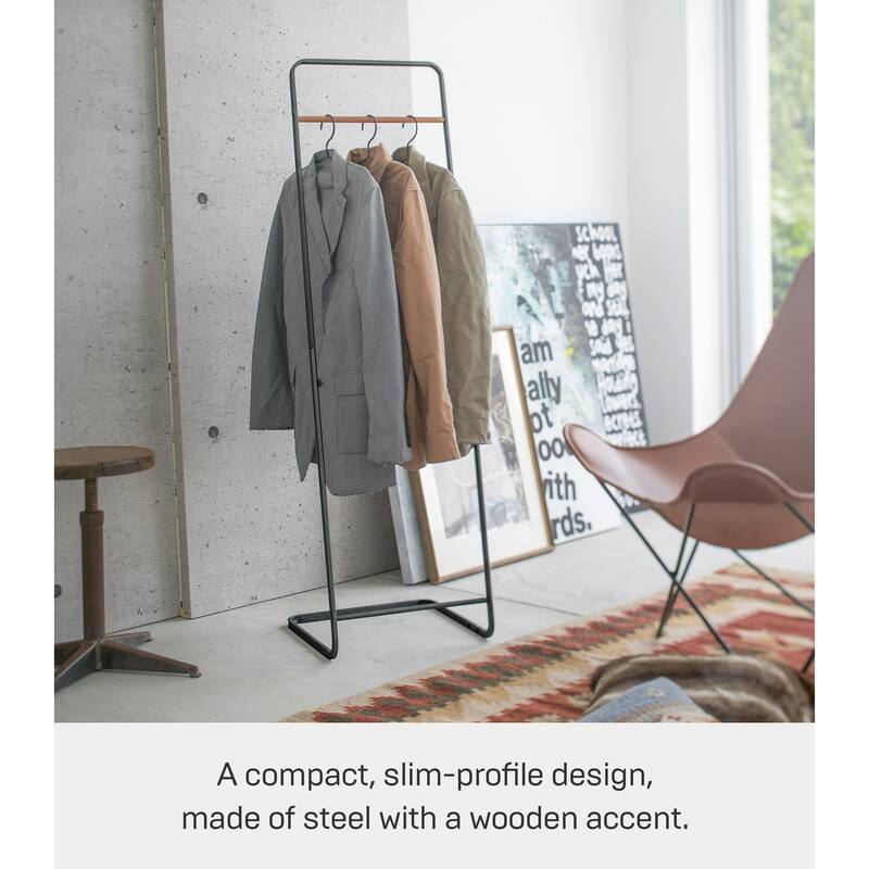 Yamazaki Home Coat Rack, Steel, Holds 11 lbs - L 15.75 x W 15.75 x H 55.12 inches