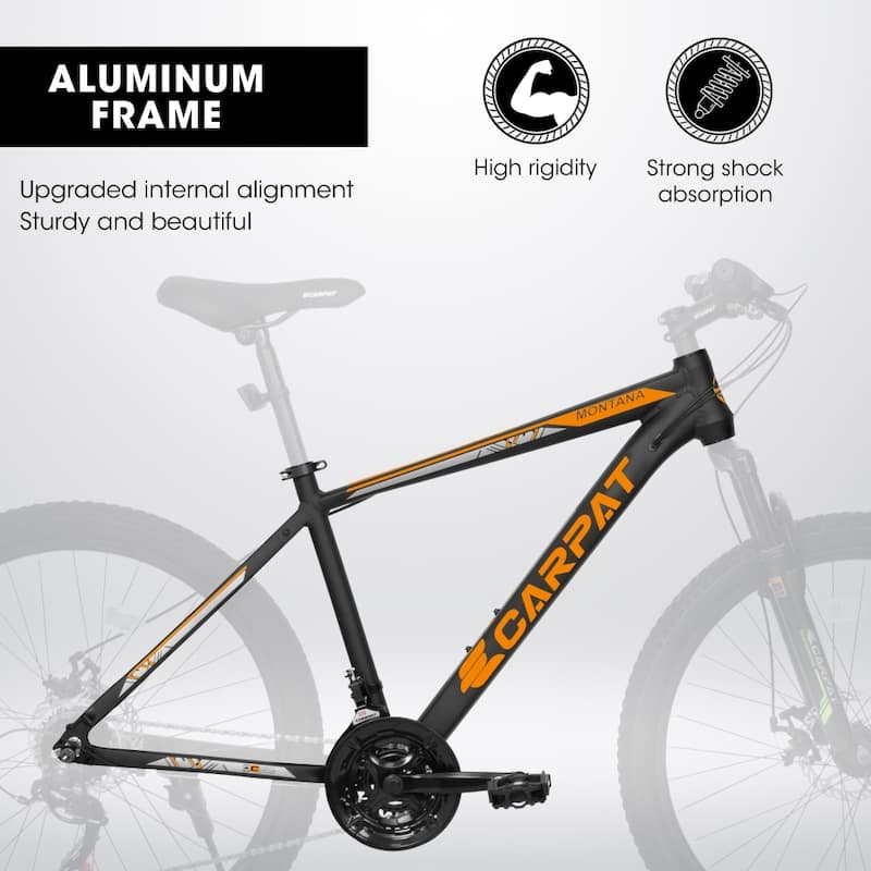 26 in Mountain Bike Adult Aluminum Frame Shock Absorbing Front Fork 21-Speed