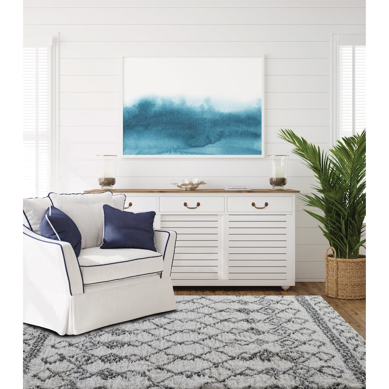 Nautica Puffy Taza Rug - 5x7 - White/Dark Grey