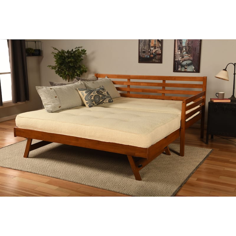 Somette Boho Daybed and Pop Up Bed in Barbados with Mattresses - Canton Cream