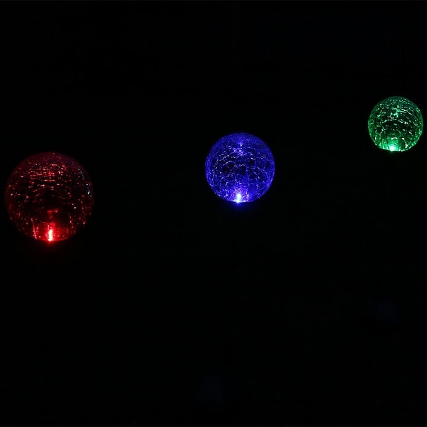 8 Pack Hanging Solar Lights Color Changing Cracked Glass Hanging Ball Lights