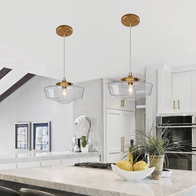 Large Mid-century Modern 1-light Large Pendant Farmhouse Globe Glass Linaer Chandelier - 9.5 inches