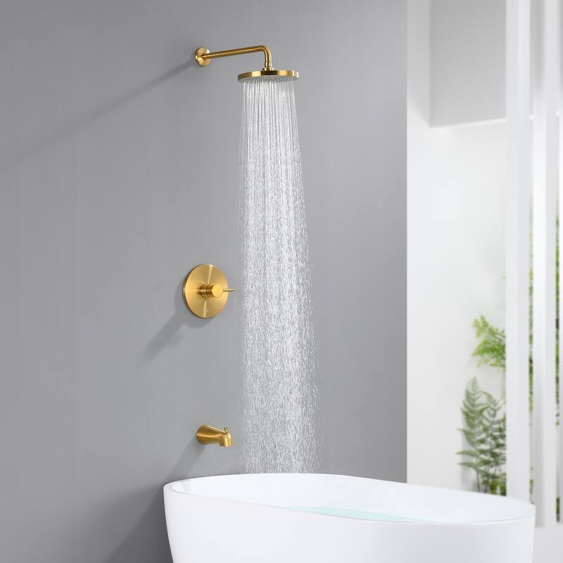 Luxier SS-C02 Single Handle 1-Spray Tub & Shower Faucet with Valve