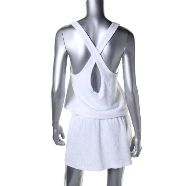 Shop Splendid Womens Terry Cloth Cross Back Dress Swim Cover Up