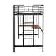 preview thumbnail 12 of 11, Black Twin Size Metal Loft Bed with Desk, Ladder and Metal Grid for Kids, Teens, Girls, Boys