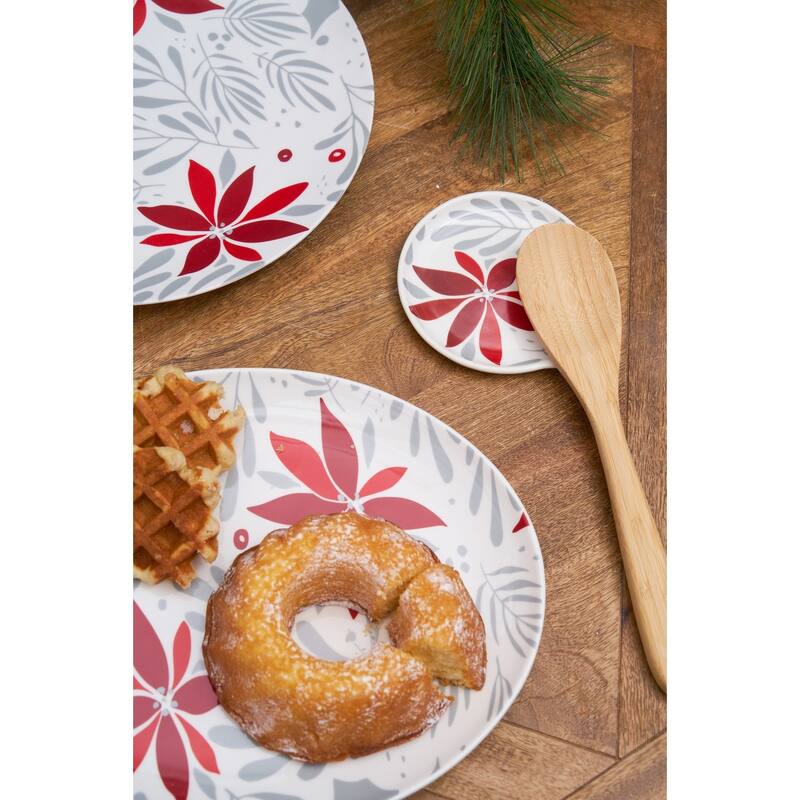 Poinsettia Christmas Oval Platter