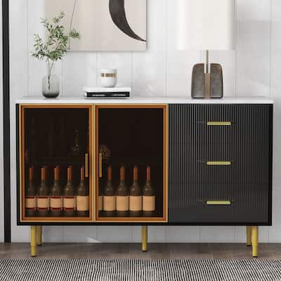 GEITIN Modern Sideboard Buffet Cabinet with Glass Doors