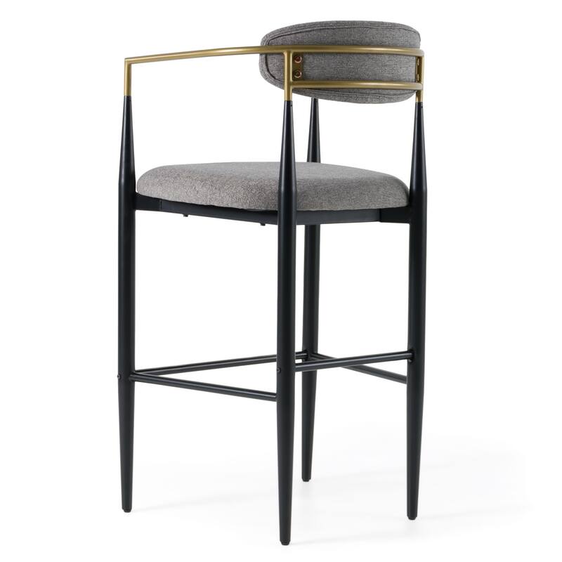 Modrest Buchtel Mid-Century Modern Medium Grey, Gold Arm & Black Bar Chair