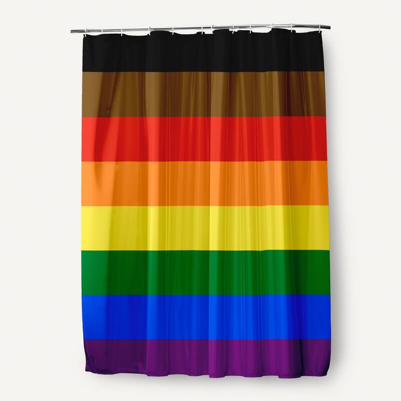 Inclusive Pride Flag Durable Poly Shower Curtain - Inclusive Pride