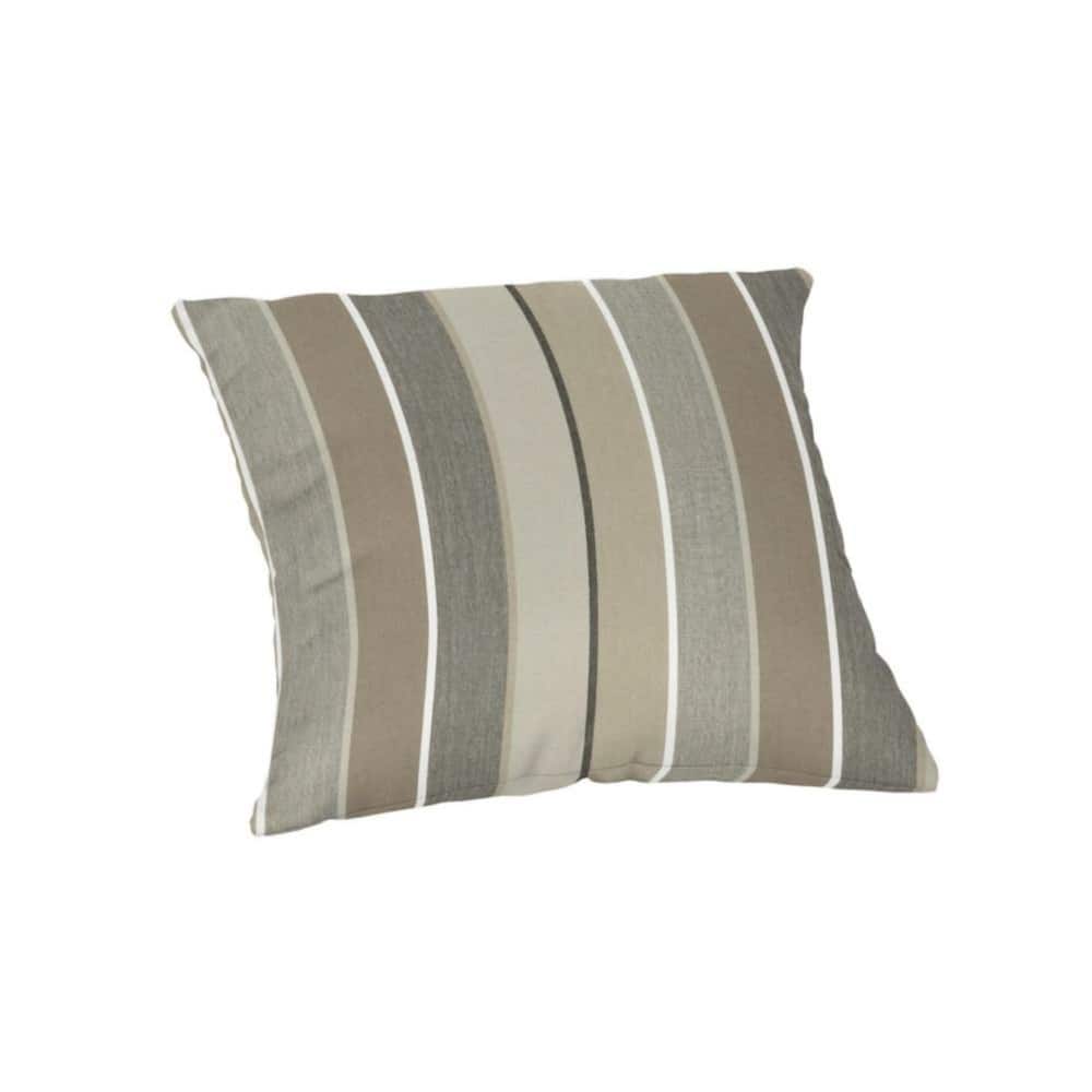 Sunbrella Stripe Fabric 1-Piece Indoor/Outdoor Square Throw Pillow, 18"W x 18"L