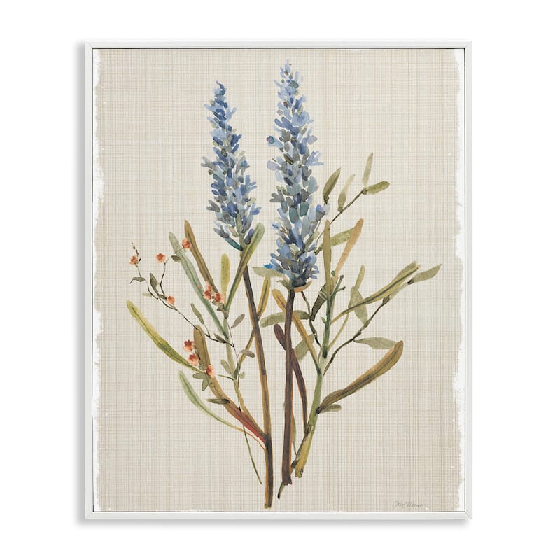 Stupell Natural Lavender Sprigs Framed Giclee Art Design By Carol Robinson - 11 x 14 - White